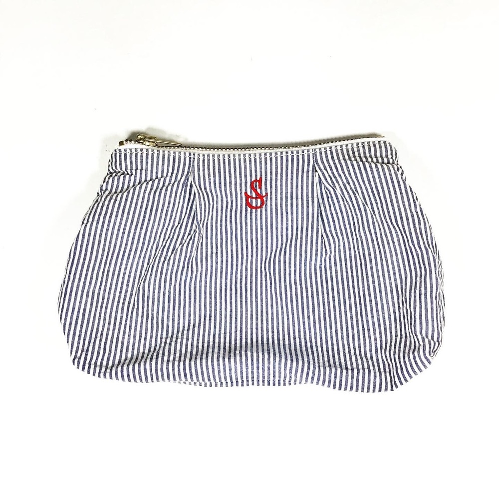 Mark and Graham Seersucker Initial S Cosmetic Bag